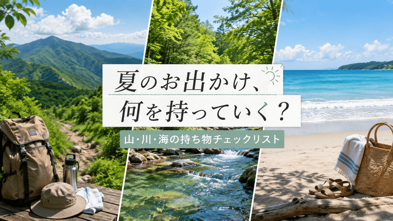  夏のお出かけ、何を持っていく？山・川・海の持ち物チェックリスト   