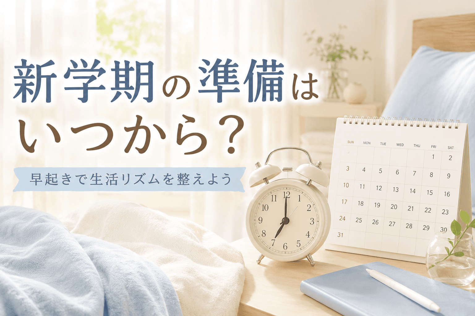 【夏休み明け】新学期の準備はいつから？｜早起きで生活リズムを整えよう  