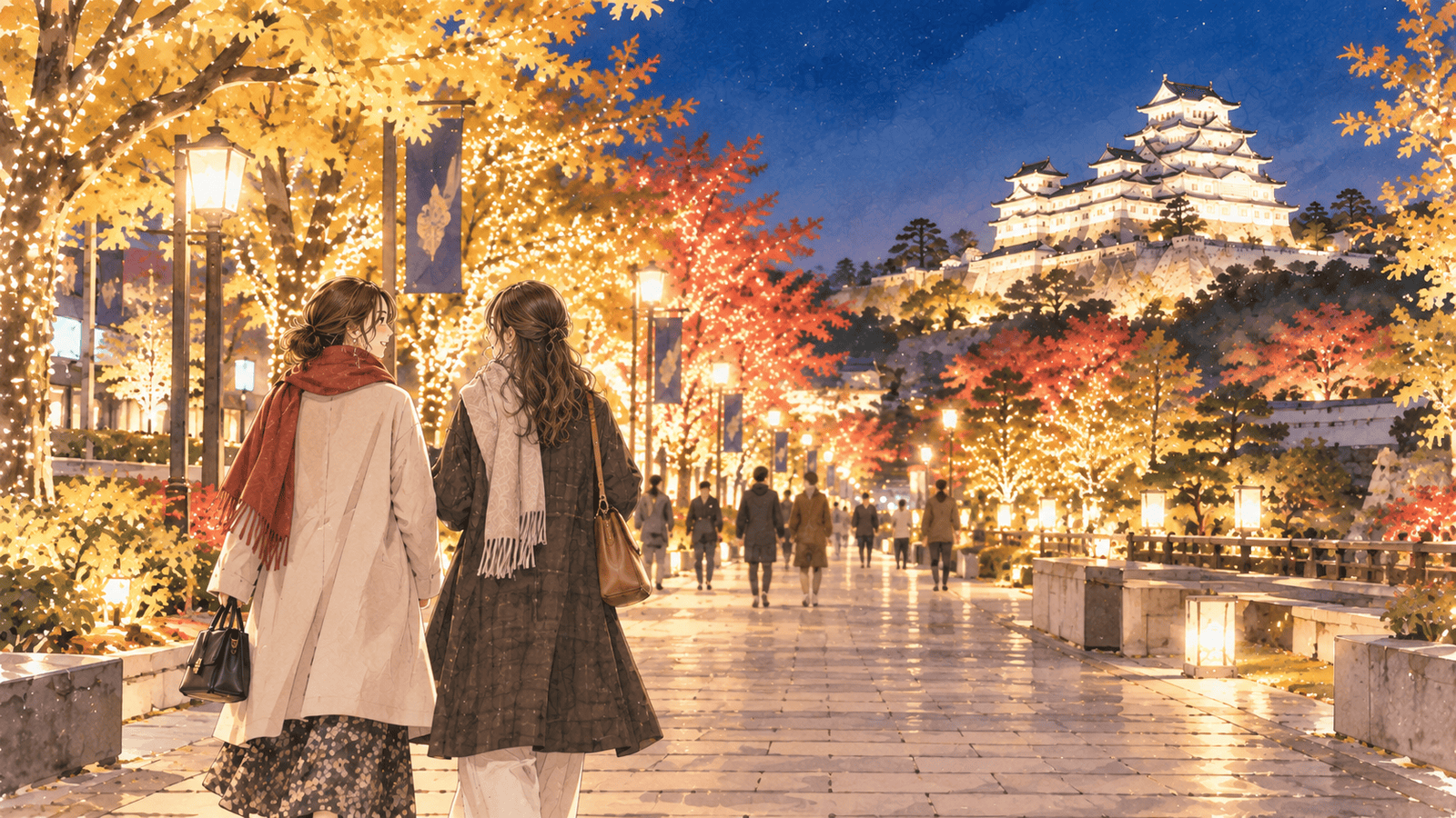【2026】好古園の紅葉ライトアップと姫路城イルミネーションを歩いてめぐる